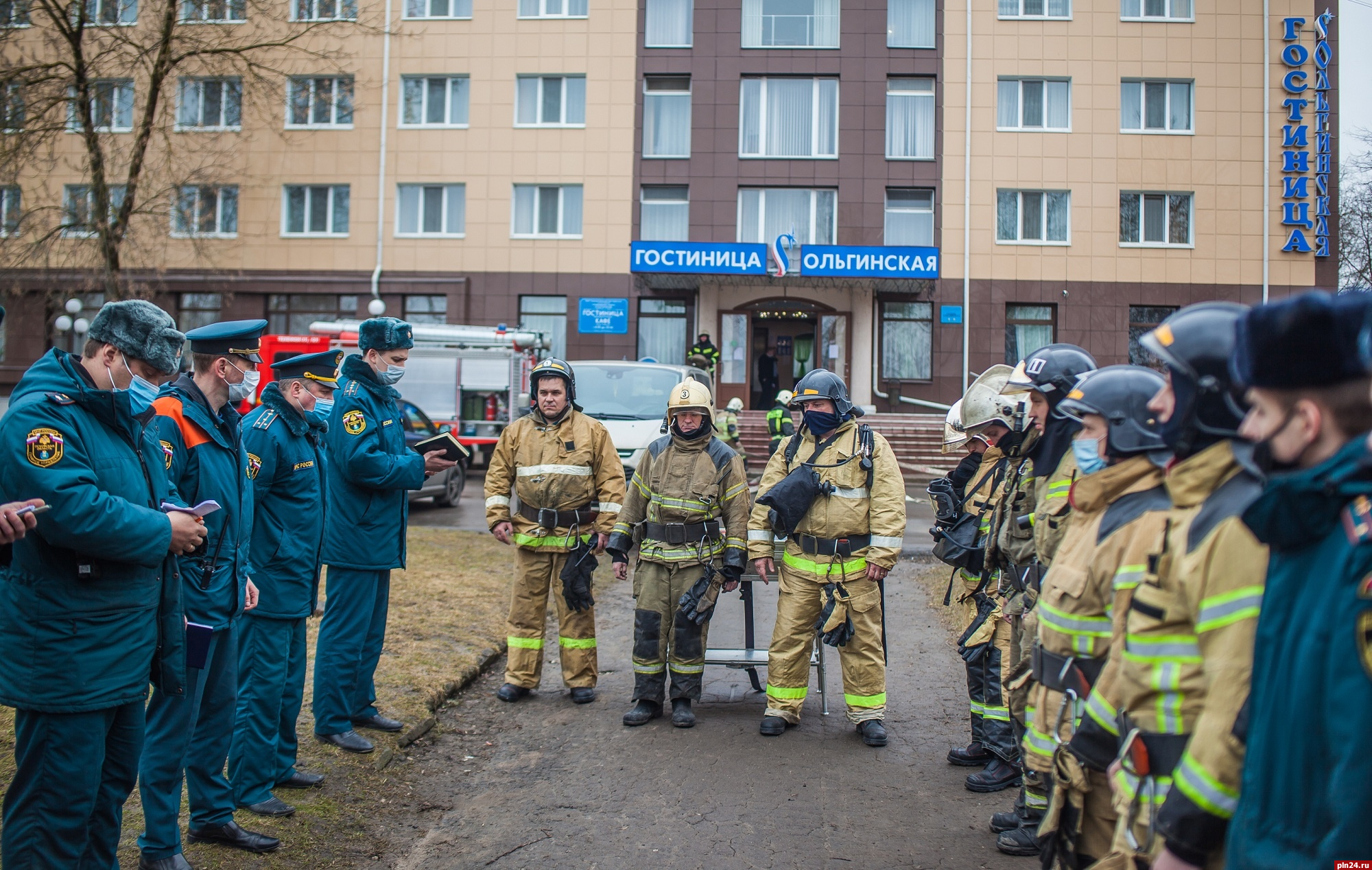 В гостинице «Ольгинская» потушили условный пожар : Псковская Лента Новостей  / ПЛН