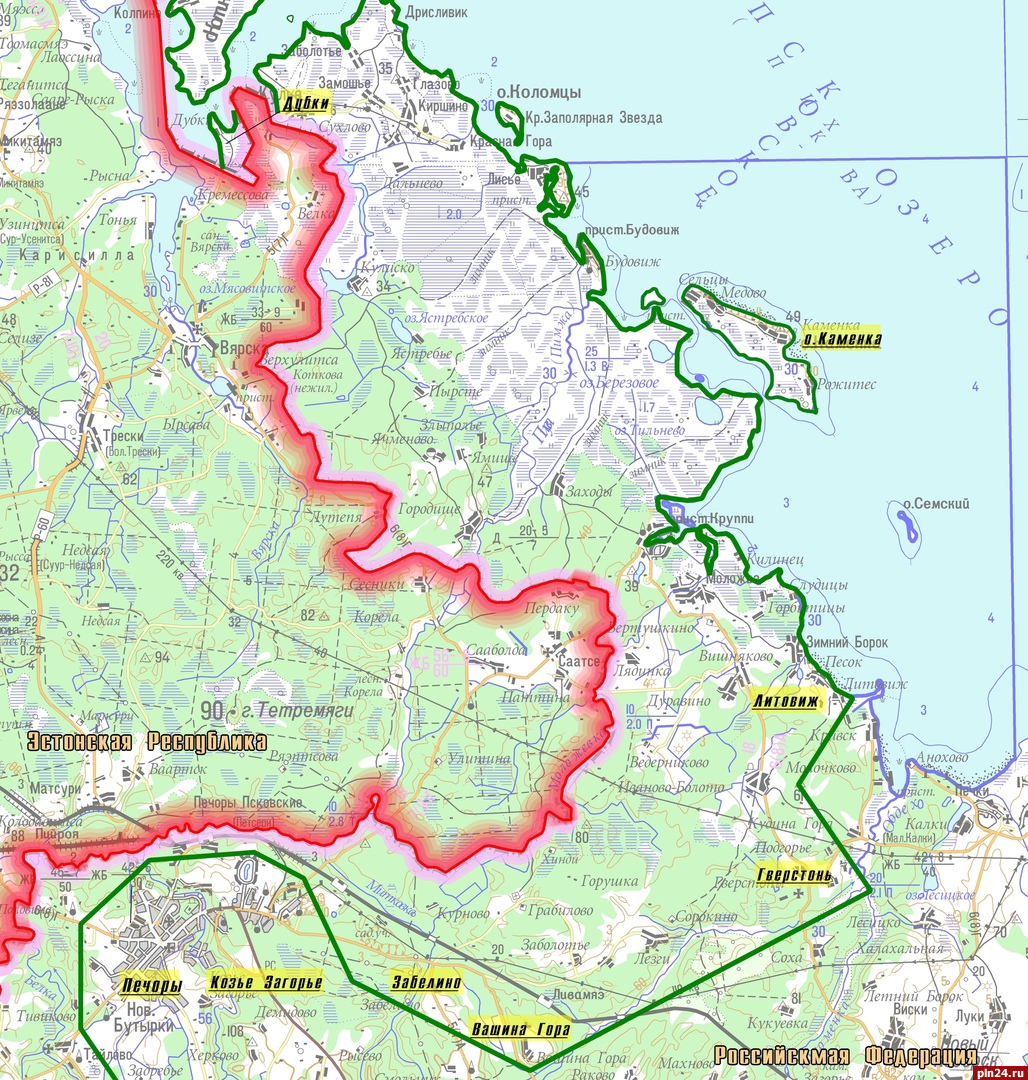 Смещение пограничной зоны в Псковской области показали на картах : Псковская  Лента Новостей / ПЛН