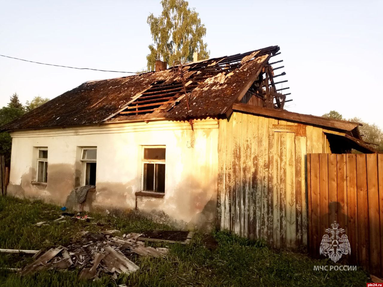 Мужчина пострадал при пожаре в Опочке : Псковская Лента Новостей / ПЛН