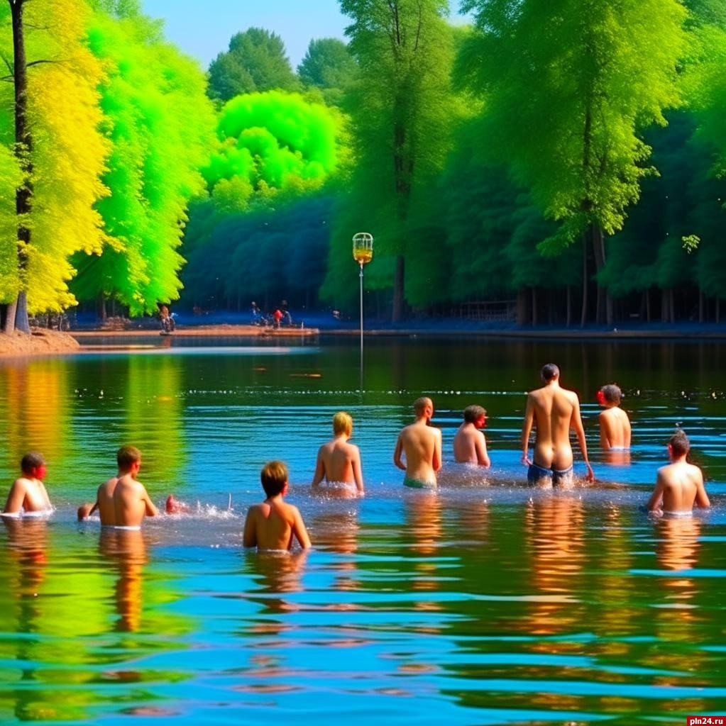 Купание голых девушек в реке
