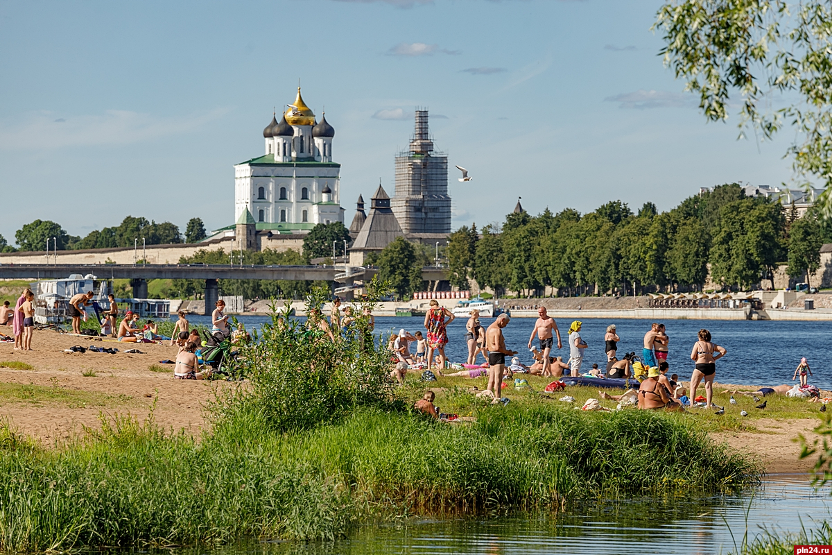 Жара в Пскове. ФОТОРЕПОРТАЖ : Псковская Лента Новостей / ПЛН